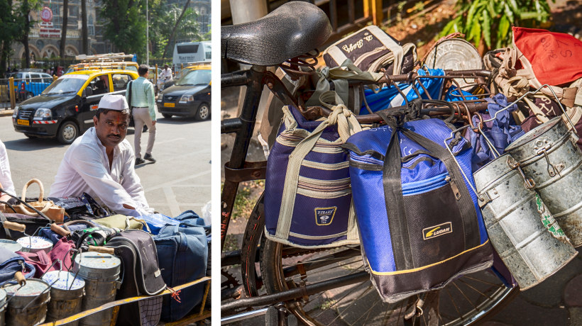 Un dabbawala a Mumbai